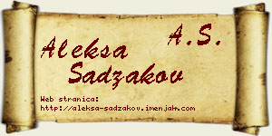 Aleksa Sadžakov vizit kartica